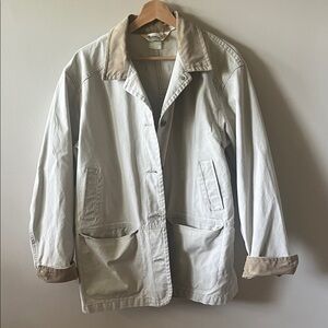 Vintage L.L. Bean Utility Jacket in Cream and Tan, adult sized M